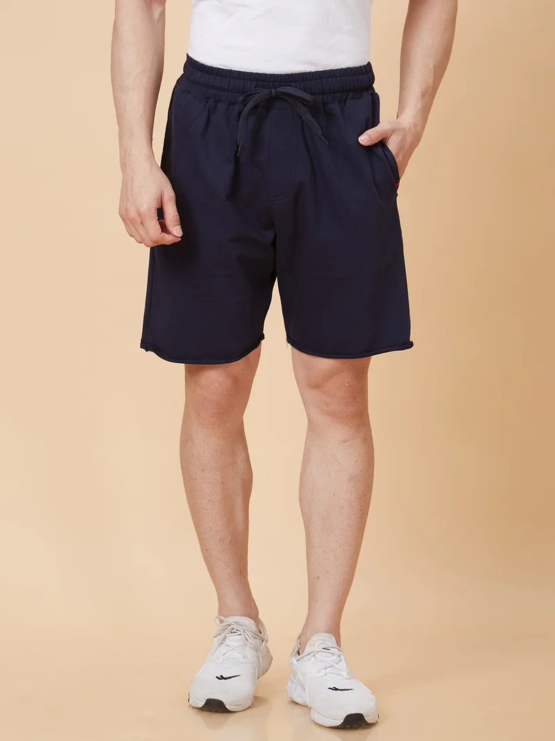 globus Globus Men Navy Solid Regular Fit Sports Short